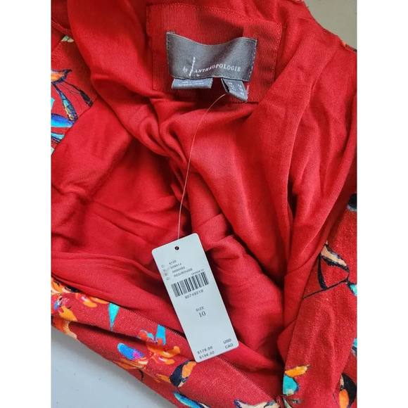 NWT Anthropologie Sleeveless Asymmetrical Floral Linen Midi Dress Sz 10 #9K403 - Picture 11 of 14